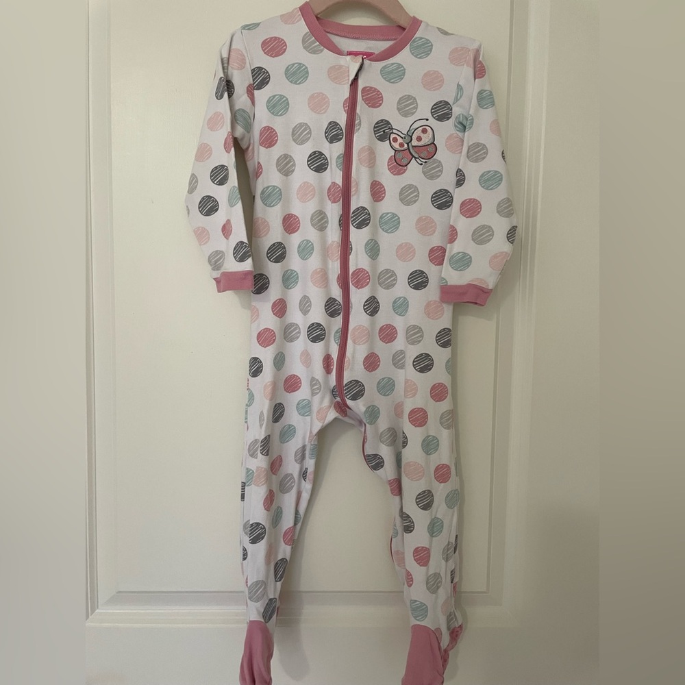 5/$30♥️Tuffy-Polka Dot Butterfly Kids One Piece